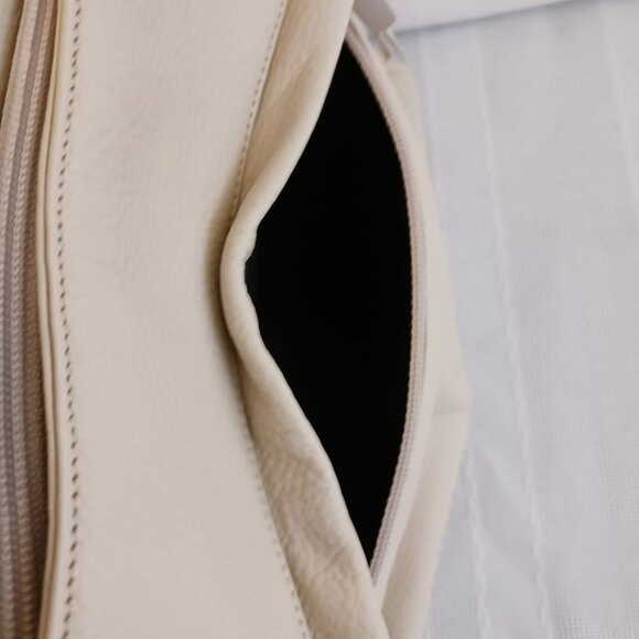 Stone Mountain Cream Colored Leather Shoulder Bag Purse - Picture 8 of 10